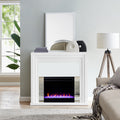Harper Blvd Stan Contemporary White Wood Color Changing Fireplace