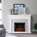 Harper Blvd Torton Contemporary White Wood Electric Fireplace