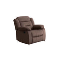 Harper Manual Recliner Lounge Chair Chocolate Brown Channel Tufted Velvet