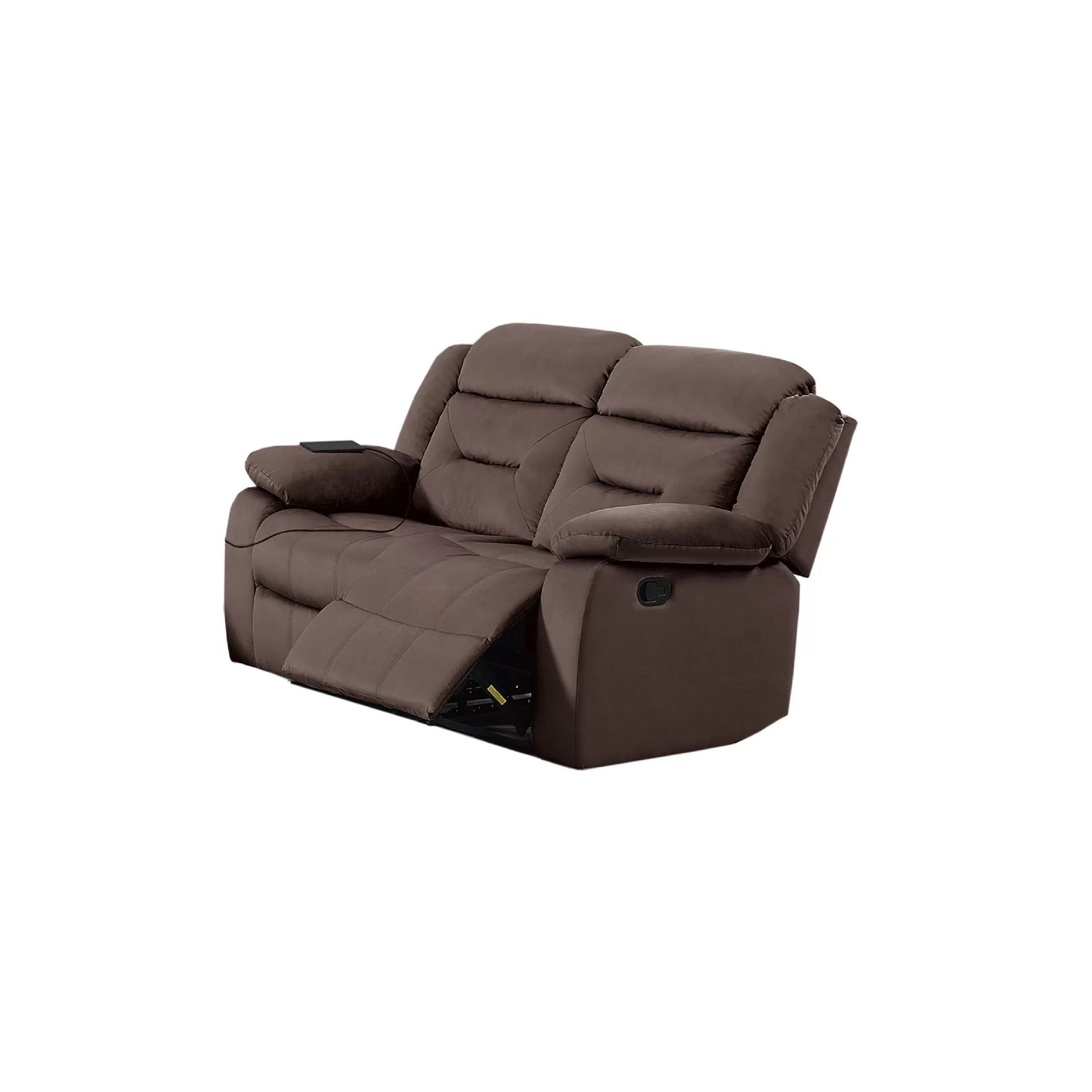 Harper Manual Reclining Loveseat Usb Port Brown Velvet 61 Inch Usb