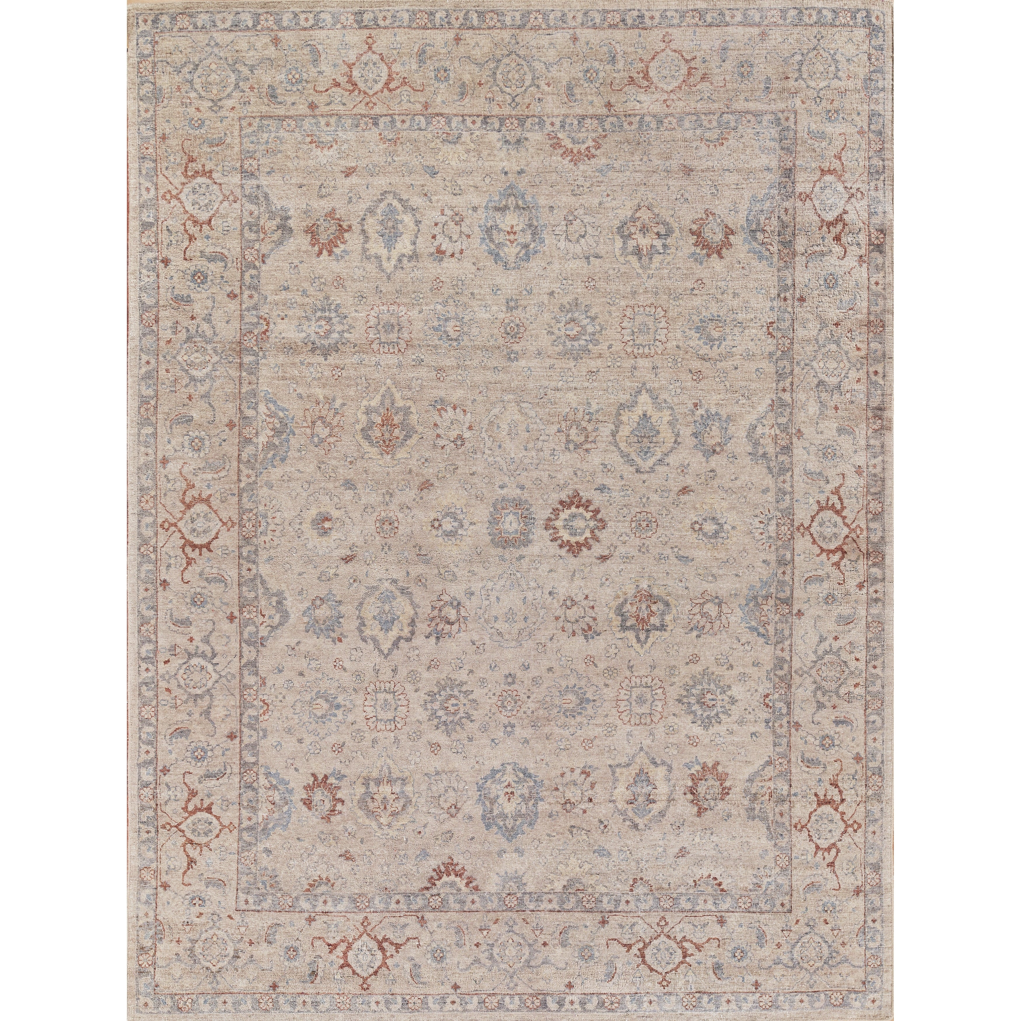 Harper Hand Knotted New Zealand Wool Beige Area Rug 8 X 17