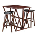 Harrington 3 Pc Drop Leaf High Table 2 29 Cushion Saddle Seat Stools