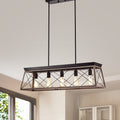 Harry Oil Rubbed Bronze 5 Light Open Cage Metal Kitchen Island Chandelier