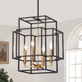 Hartwell 15 Inch 4 Light Pendant Lamp Black And Gold Finish