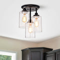 Harun Oil Rubbed Bronze 3 Light Semi Flush Mount