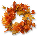 The Natural Company Harvest Accessories Orange Fabric 24 Inch Wreath With Maples