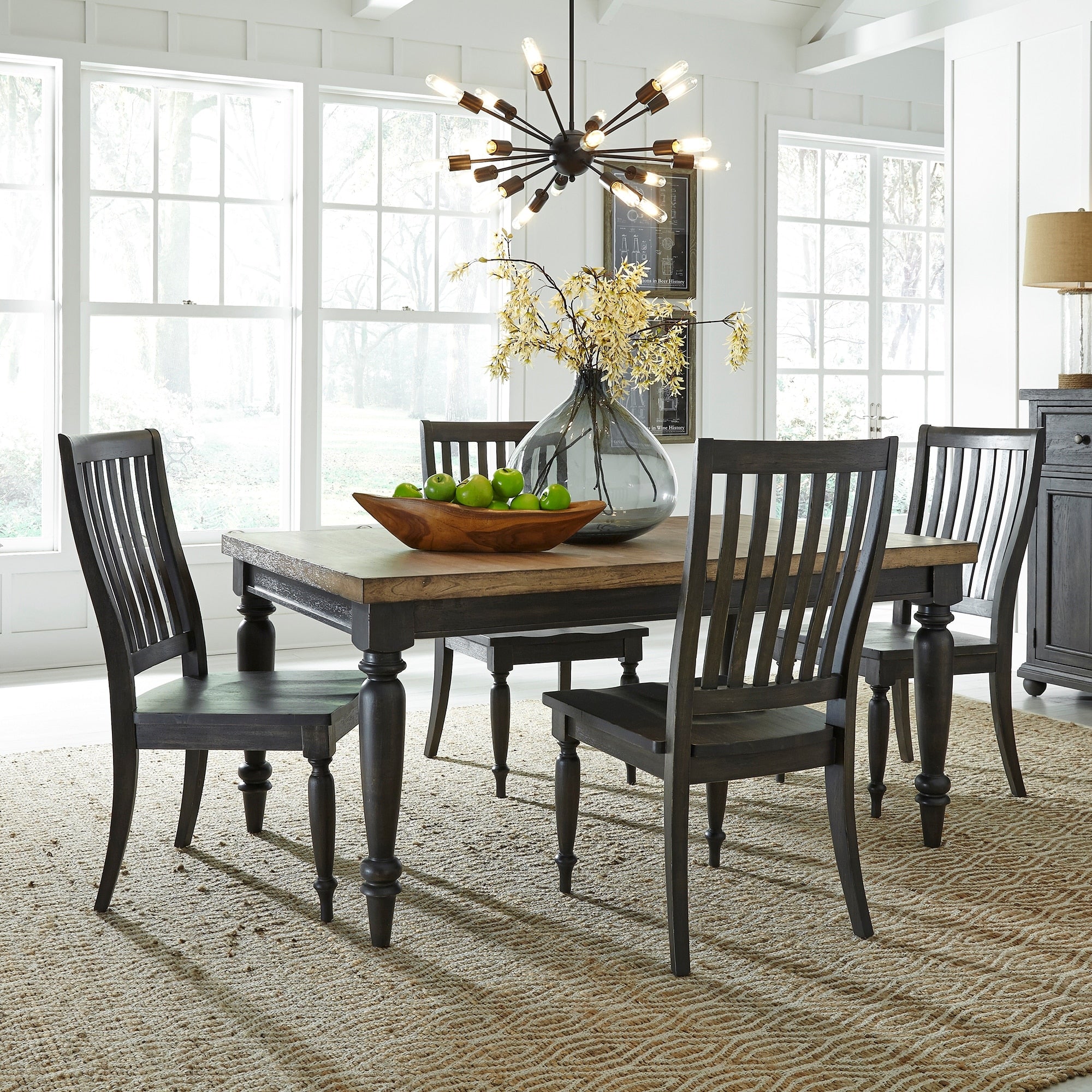 Harvest Home Chalkboard 5 Piece Rectangular Table Set
