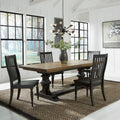 Harvest Home Chalkboard 5 Piece Trestle Table Set