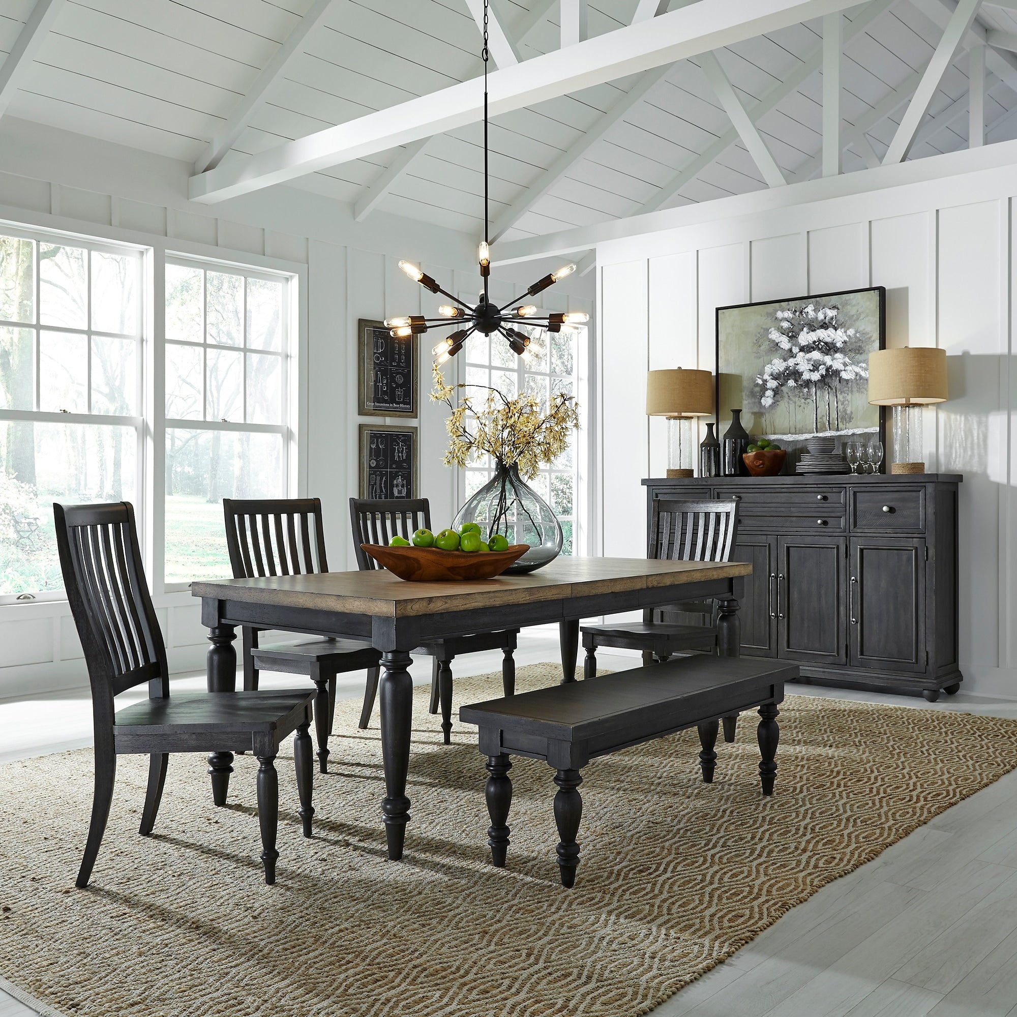 Harvest Home Chalkboard 6 Piece Rectangular Table Set