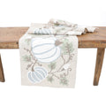 Harvest Pumpkins And Vines Crewel Embroidered Fall Table Runner 16 By 36 Inch