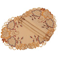 Harvest Verdure Embroidered Cutwork Fall Placemats 13 By 19 Inch Set Of 4