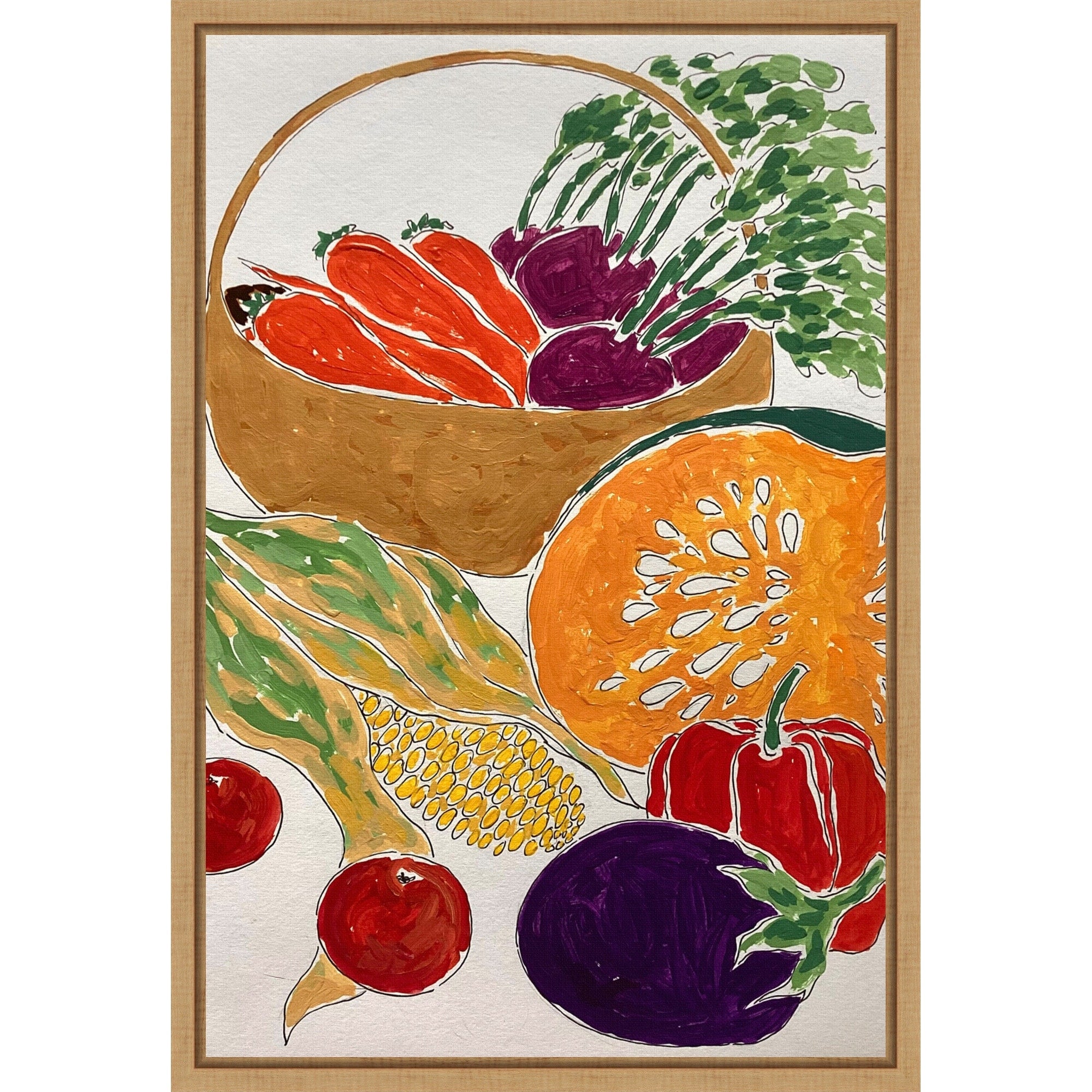 Harvest By Rushati Chowdhury Framed Canvas Wall Art