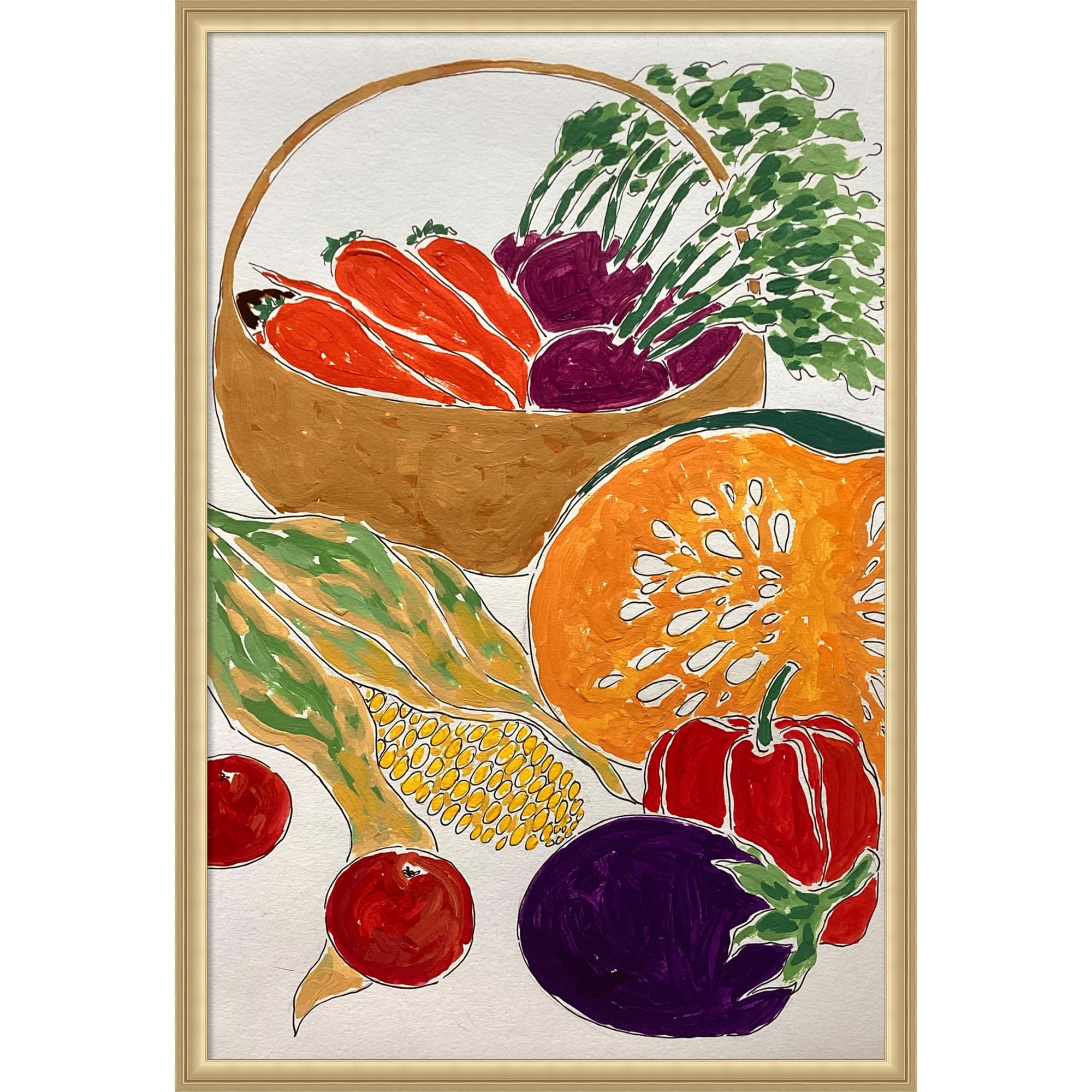 Harvest By Rushati Chowdhury Framed Mounted Canvas Wall Art Print
