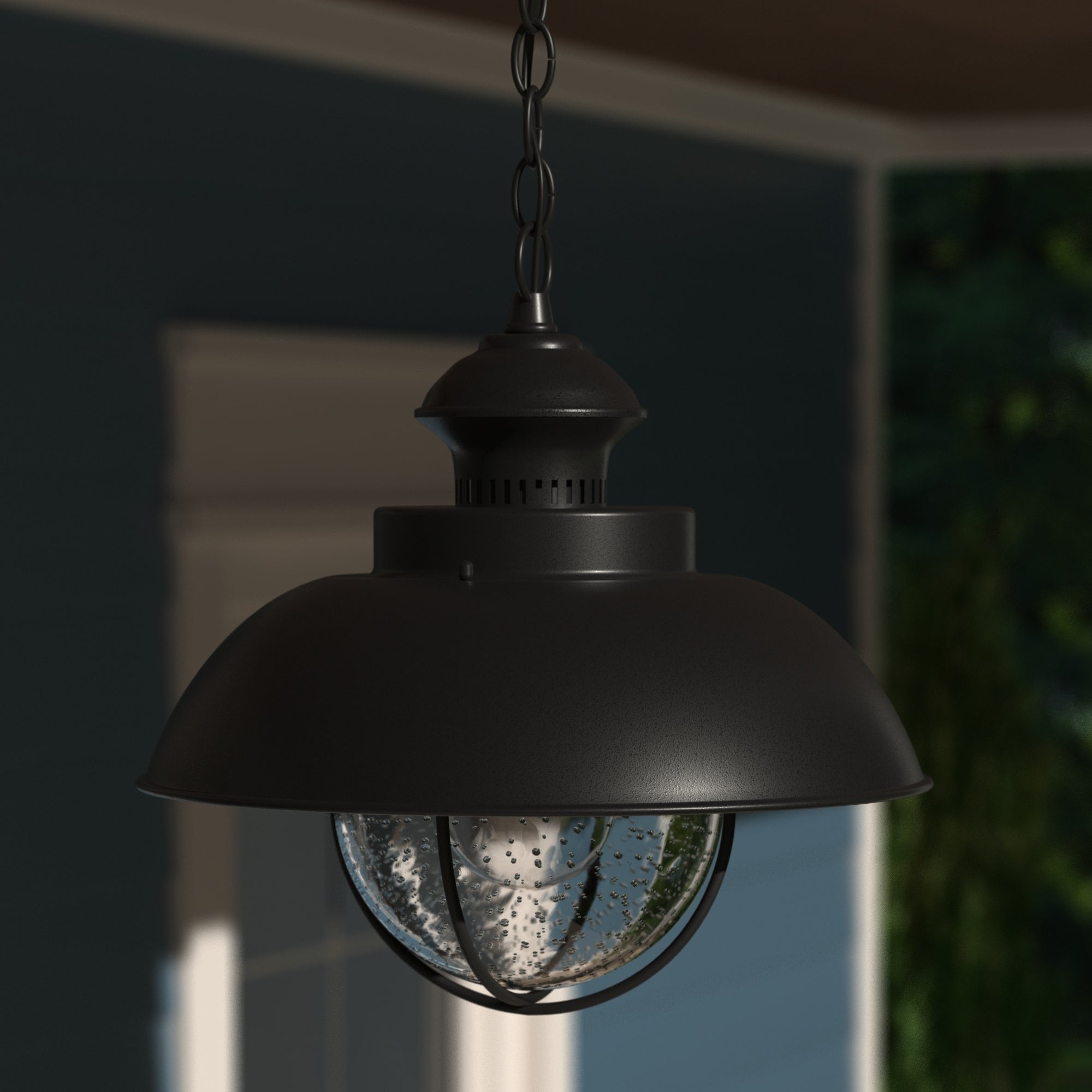 Vaxcel Harwich 10 Outdoor Pendant Textured Black