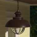 Harwich 1 Light Bronze Coastal Outdoor Barn Dome Pendant Clear Glass 10 In W X 10.75 In H X 10 In D