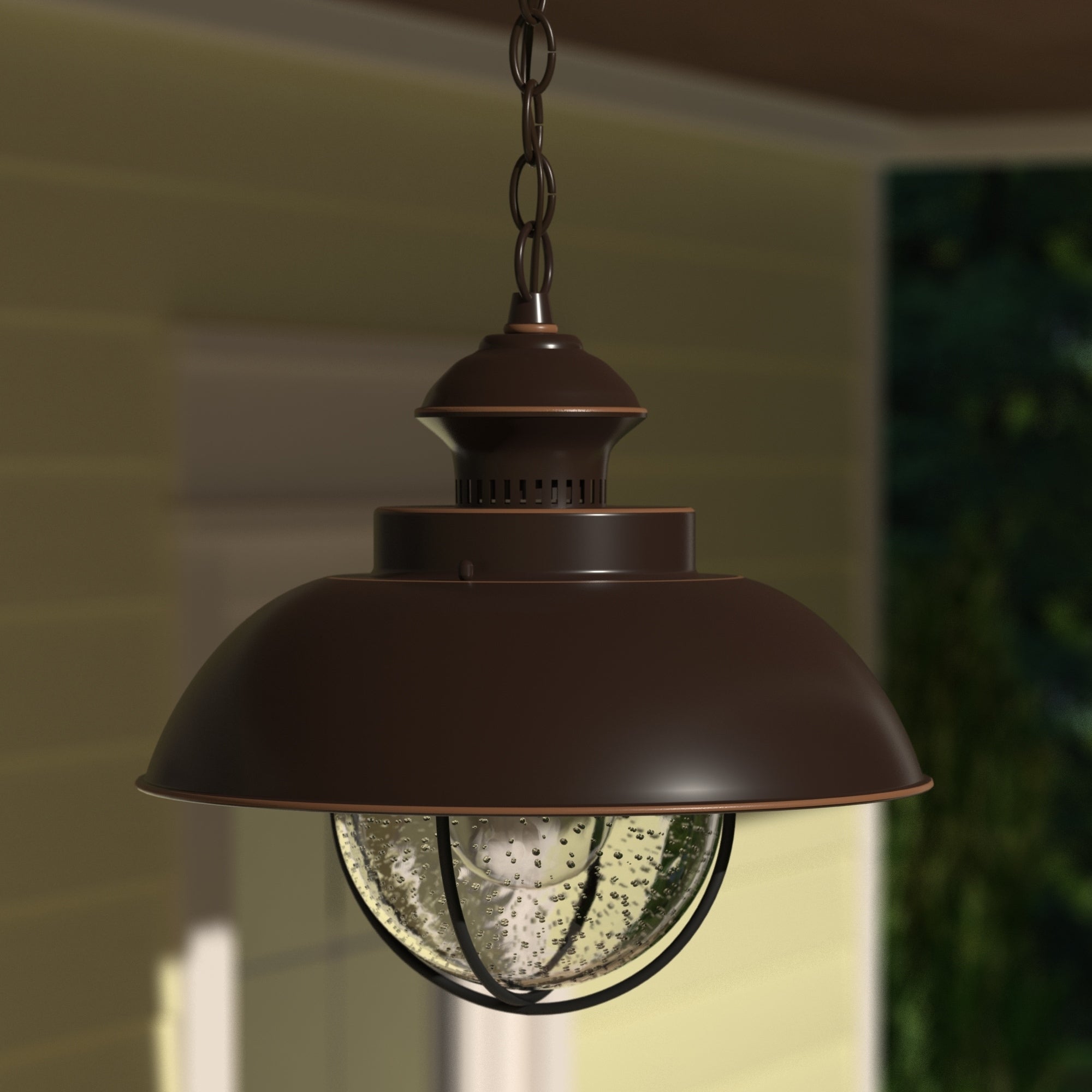 Harwich 1 Light Bronze Coastal Outdoor Barn Dome Pendant Clear Glass 10 In W X 10.75 In H X 10 In D