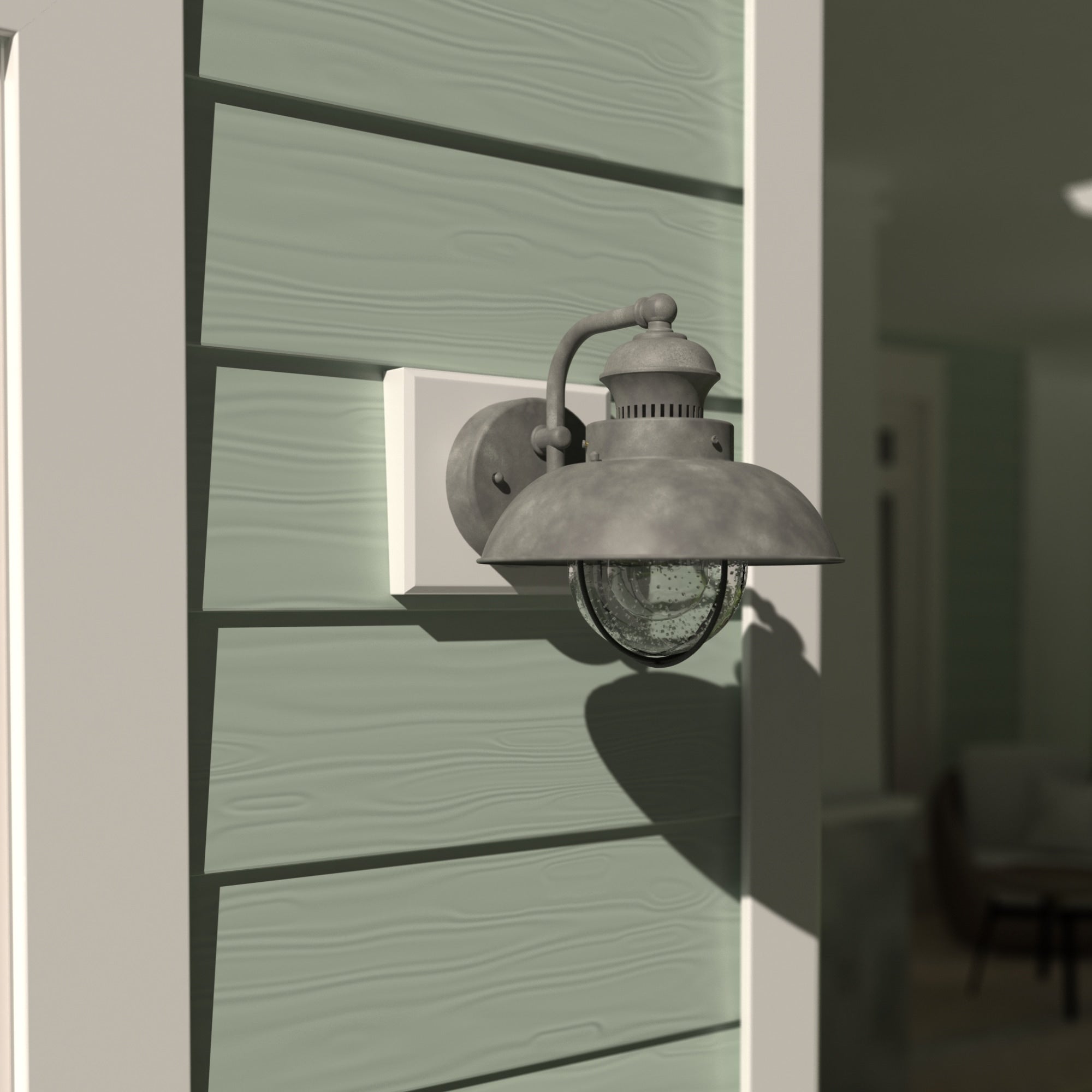 Vaxcel Harwich 8 Outdoor Wall Light Textured Gray