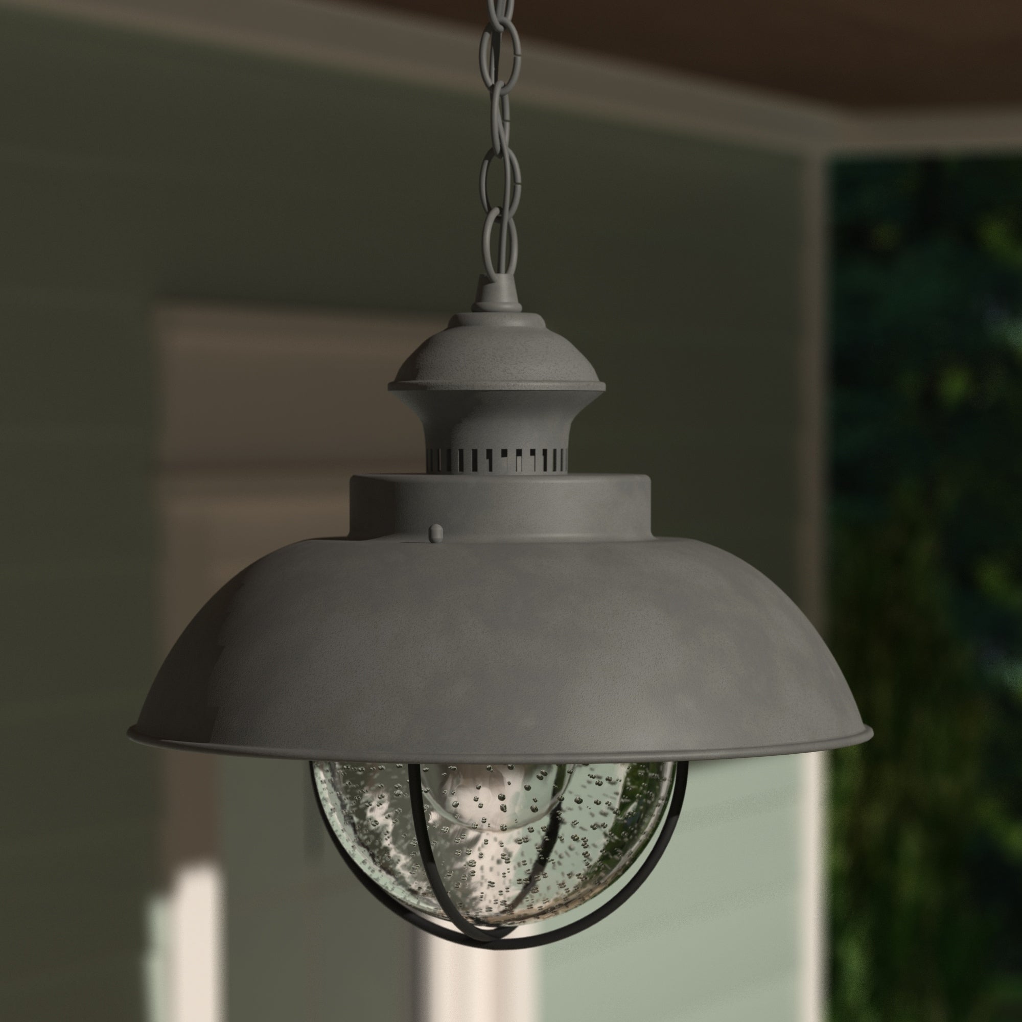 Vaxcel Harwich 10 Outdoor Pendant Textured Gray