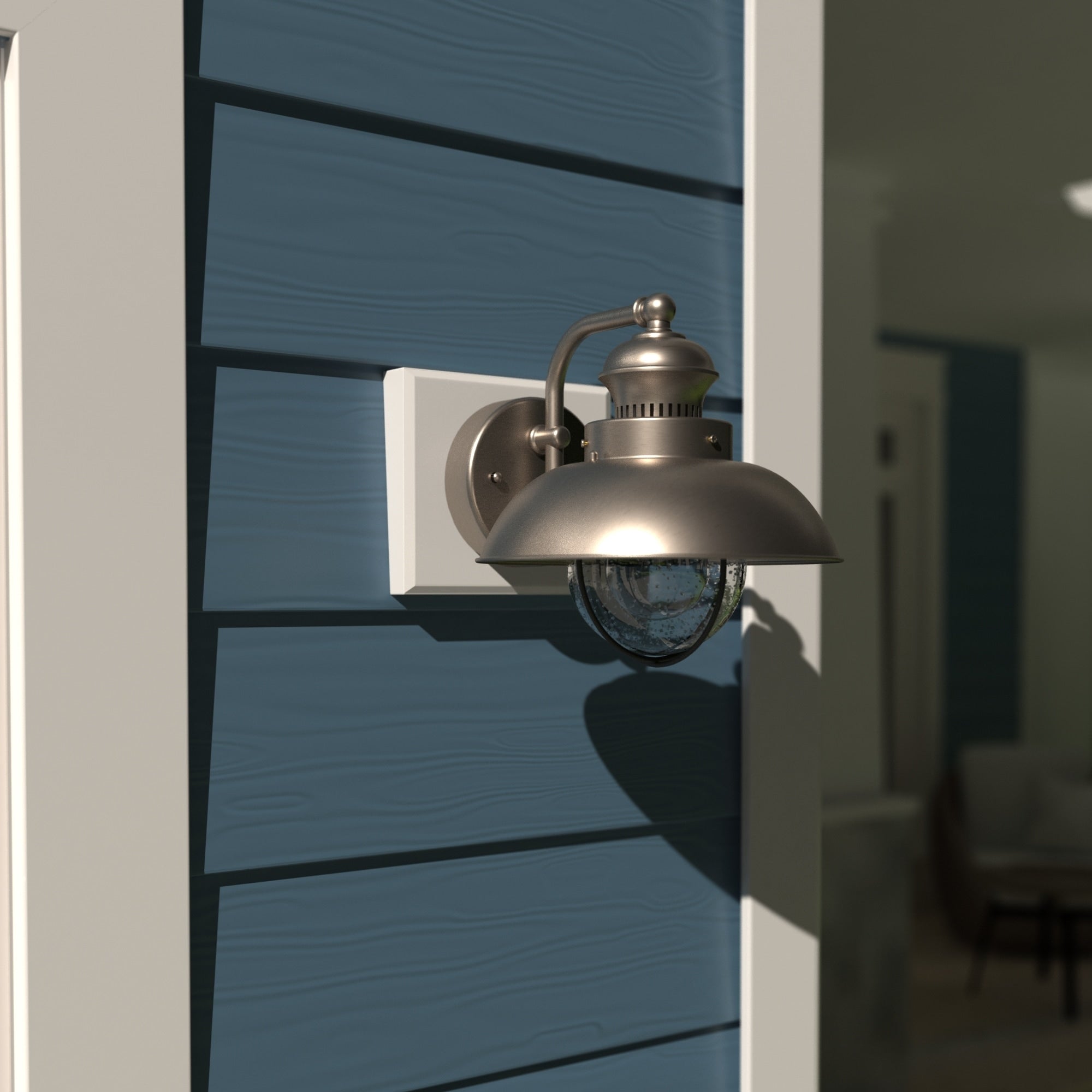 Vaxcel Harwich 8 Outdoor Wall Light Brushed Nickel