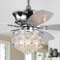 Hasna 52 Inch Chrome Crystal Lighted Ceiling Fan Remote Controlled