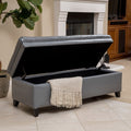 Hastings Tufted Faux Leather Storage Ottoman By Christopher Knight Home