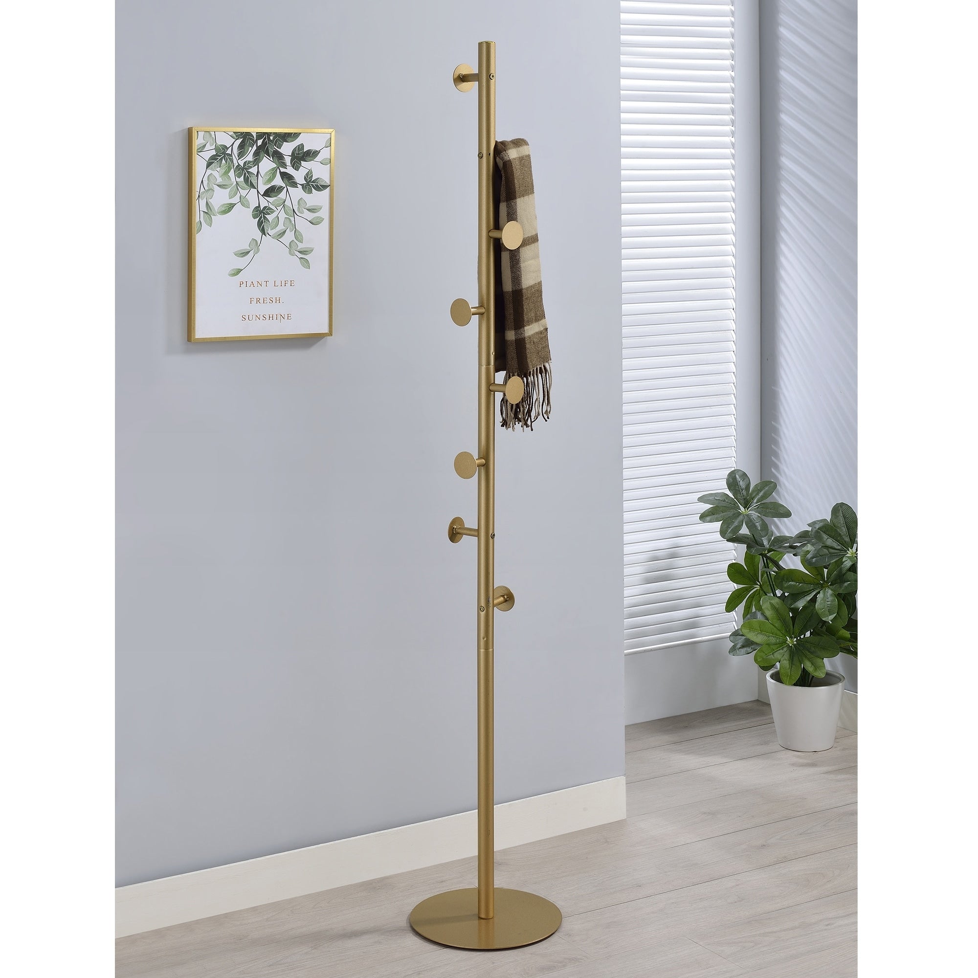 Hat Coat Stand Contemporary Metal Organizer With Multiple Hooks