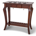 Deluxe Floor Cue Rack Walnut Finish