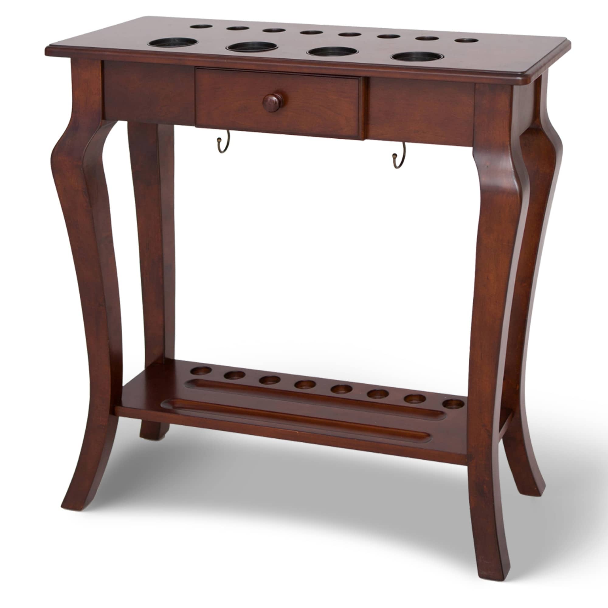 Deluxe Floor Cue Rack Walnut Finish