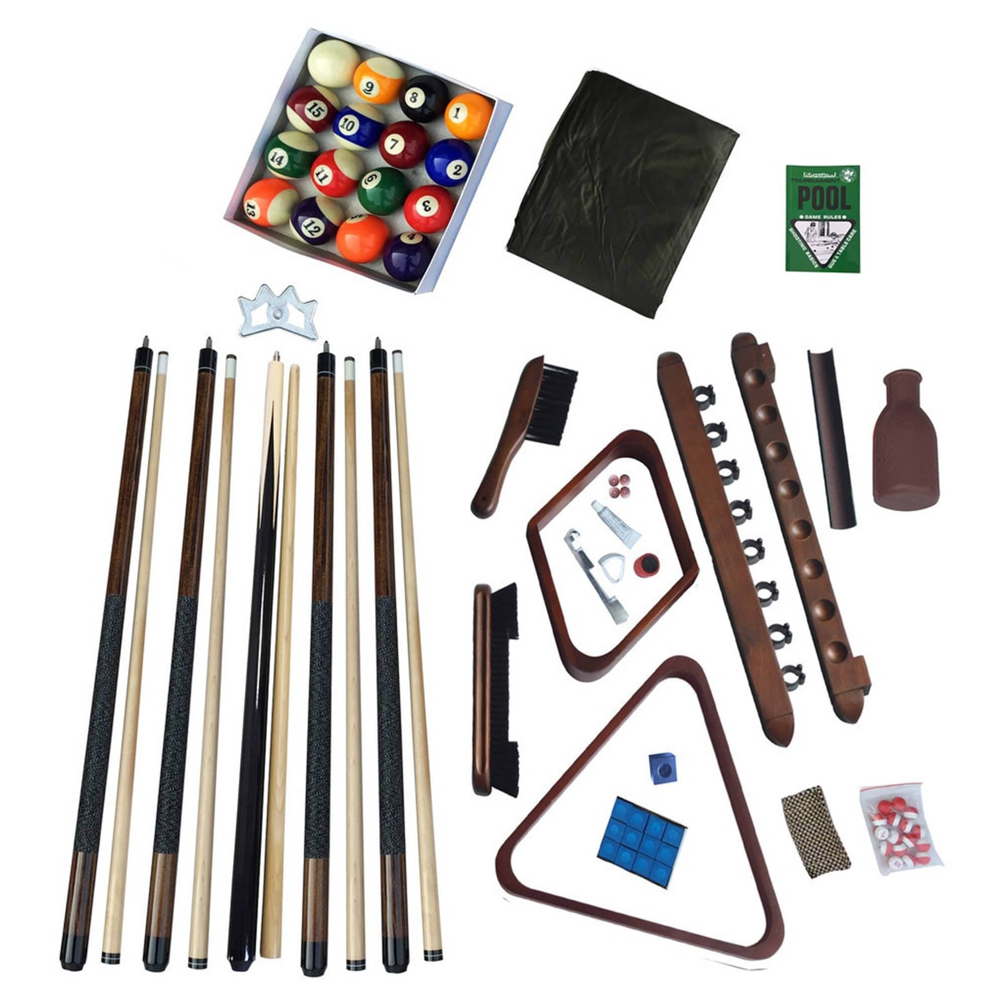 Deluxe Billiards Accessory Kit Walnut Finish