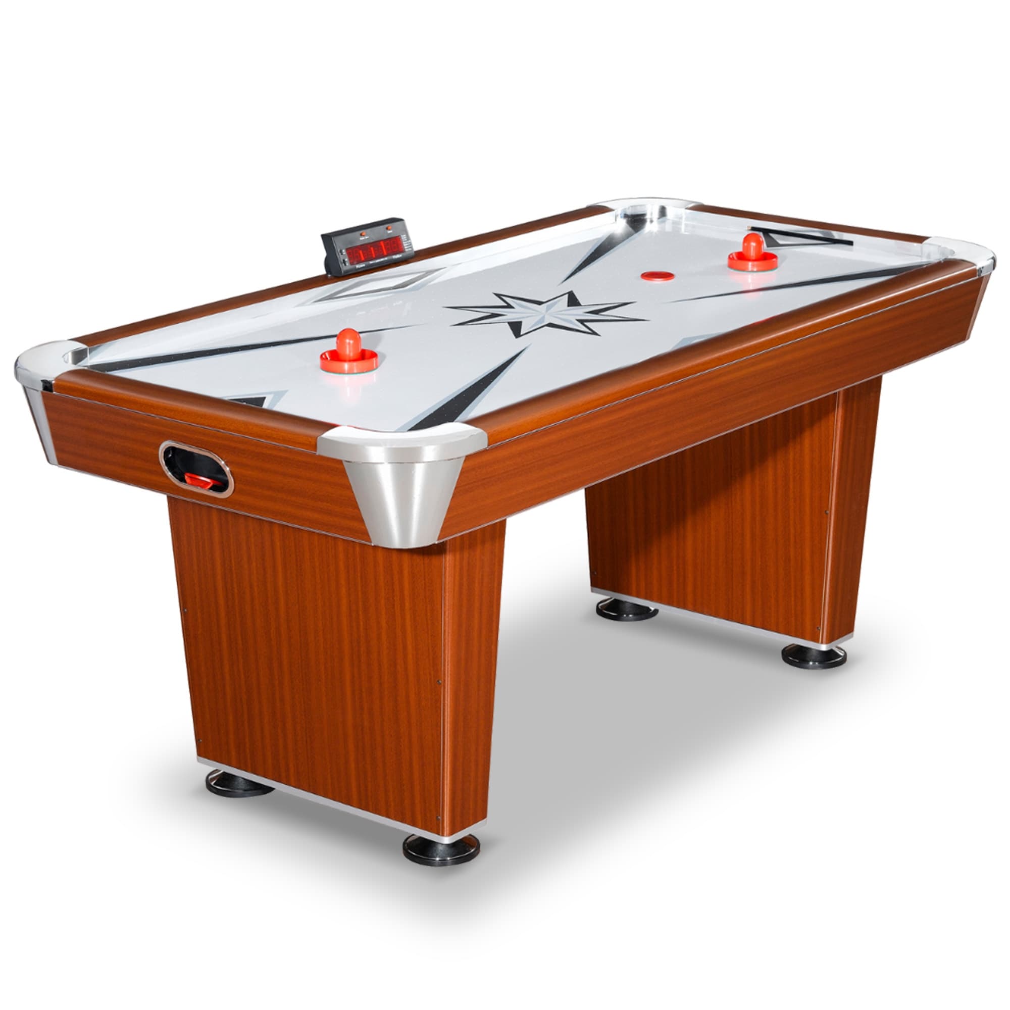 Hathaway Midtown 6 Ft Air Hockey Table With Led Scoring Cherry Finish