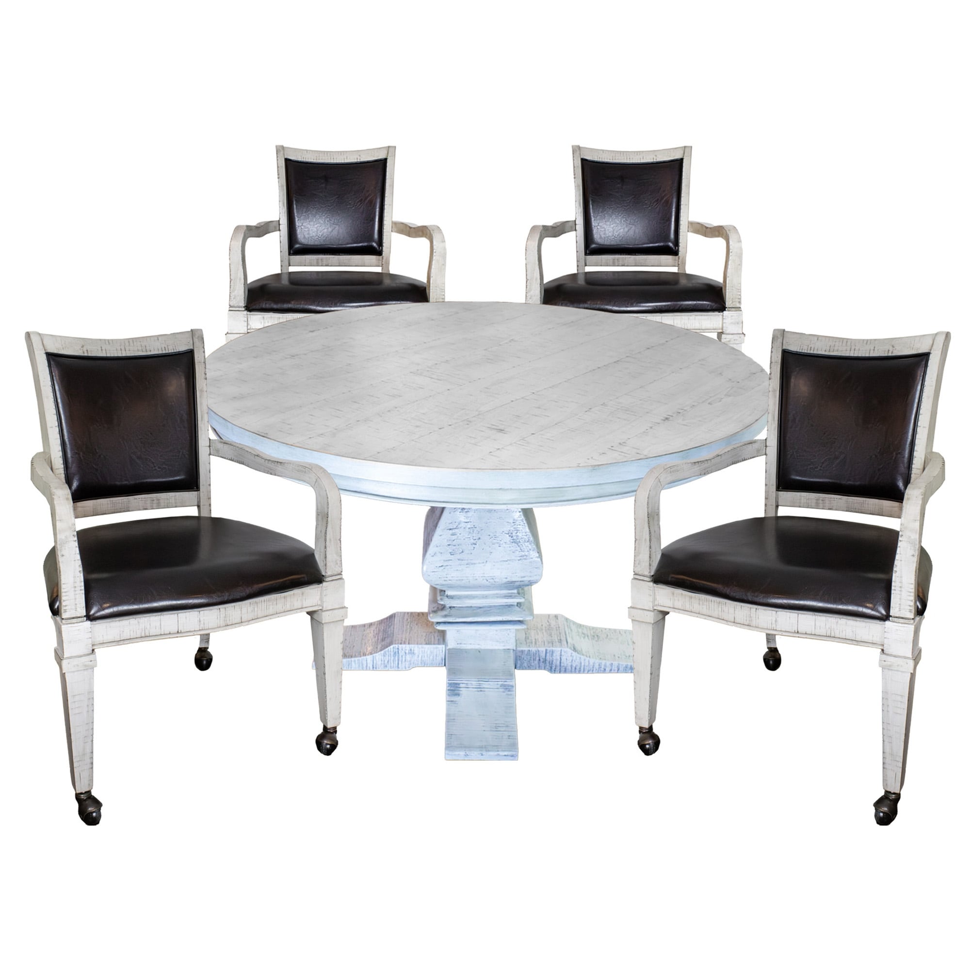 Montecito Dining And Poker Table Set With Four Chairs Driftwood Finish