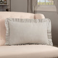 Vhc Hatteras Blue Cotton Seersucker 14 Inch X 22 Inch Ticking Stripe Rectangle Pillow