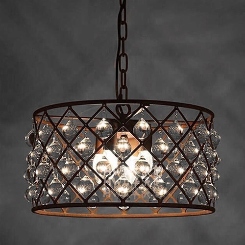 Hattie 3 Light Rusty Steel 16 Inch Edison Chandelier