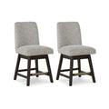 Haus Swivel Counter Height Chair Set Of 2 Beige Foam Seats Dark Brown
