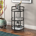 Hause Blackened Bronze Steel Mirrored Bar Cart