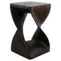 Haussmann Handmade Wood Original Twist Stool 12 In Sq X 20 In H Mocha Oil