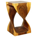 Haussmann Handmade Wood Original Twist Stool 12 In Sq X 20 In H Oak Oil
