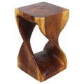 Haussmann Handmade Wood Original Twist Stool 12 In Sq X 20 In H Walnut Oil