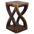 Haussmann Handmade Eco Wood Table Vine Twist Stool 14 In X 23 In H Walnut Oil