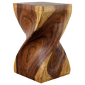Haussmann Handmade Eco Wood Sofa Table Big Twist Stool 12 In Sq X 20 In H Walnut Oil 12 X 12 X 20 Inch
