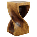 Haussmann Handmade Wood Twist Stool 10 In Sq X 18 In H Walnut Oil