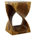 Haussmann Handmade Wood Original Twist Stool 12 In Sq X 18 In H Oak Oil
