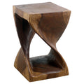 Haussmann Handmade Original Wood Twist Stool 12 In Sq X 18 In H Walnut Oil