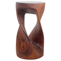 The Curated Nomad Corvino 26 Inch Handmade Twisted Wood Stool