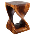 Haussmann Handmade Eco Wood Twist End Table 15 X 15 X 23 In H Cherry Intensive Oil