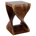 Haussmann Handmade Eco Wood Twist End Table 15 X 15 X 23 In H Walnut Oil