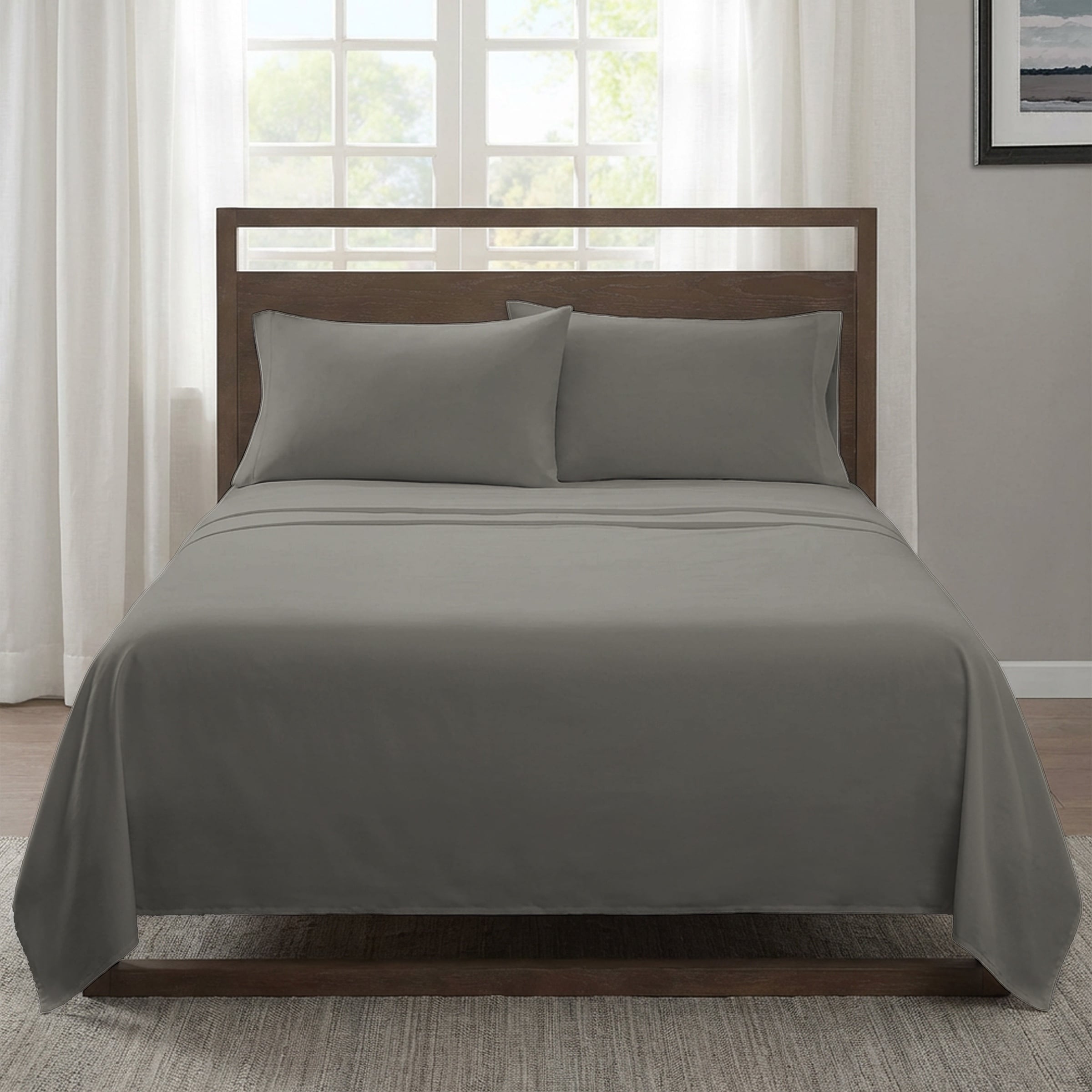 Haven 3 4Pc Microfiber Sheets Grey