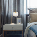 Haven Clear Glass Table Lamp With Gold Brush Metal And Marble Base Button Control 23 Inch Height