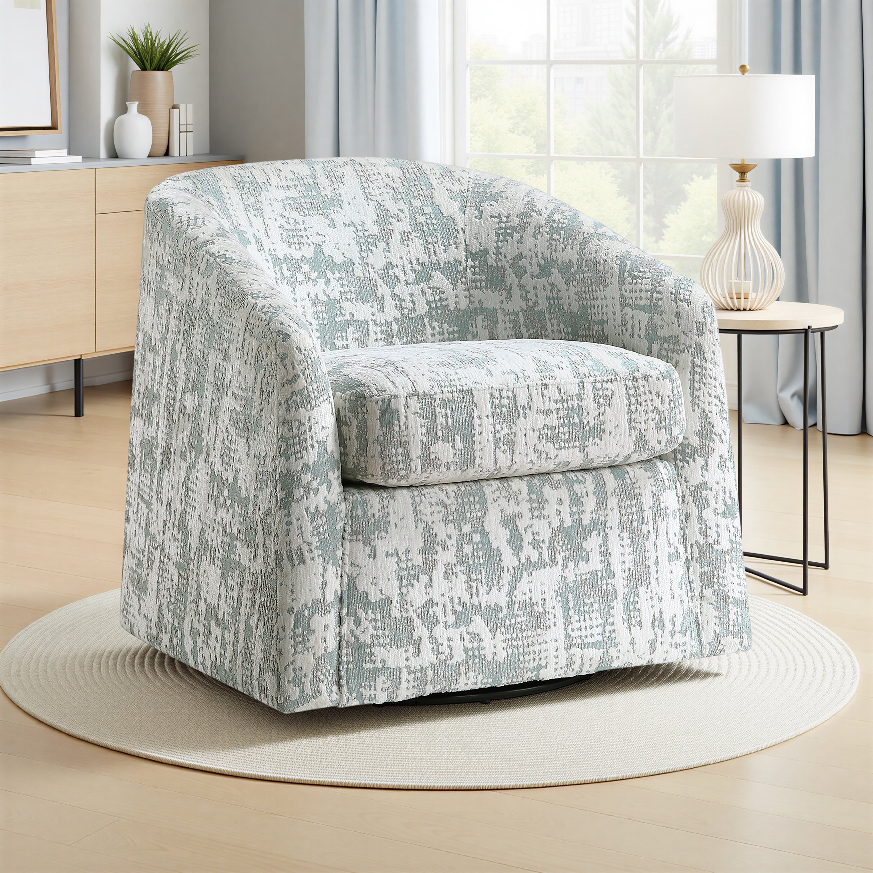Havenridge 32.5 Jacquard Fabric Swivel Chair With 360 Degree Motion