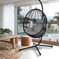 Havenside Home Agats Outdoor Wicker Basket Swing Chair With Cushions